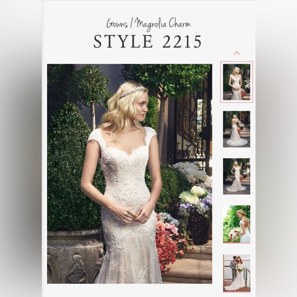 Casablanca fit and flare, sweetheart neckline, wedding dress (style 2215) - Picture 3 of 16